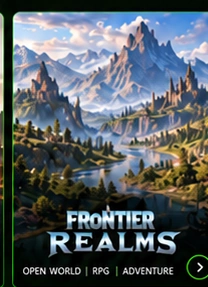 Frontier Realms concept artwork — mountain fantasy adventure