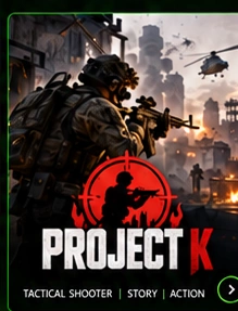 Project K — soldier with rifle in a tactical battlefield